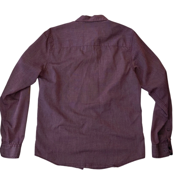 Michael Brandon Maroon Casual Button-Down Shirt - Picture 3 of 7